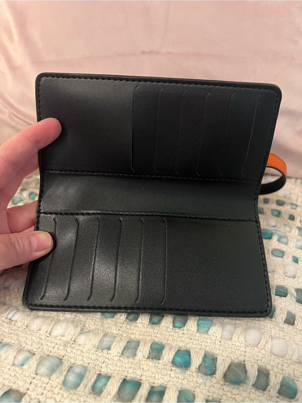 INSPIRED Orange Leather Turn-Lock Wallet Clutch - Picture 6 of 9